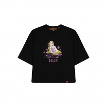 Disney Princess Series: Rapunzel Women Tee (Black, Size M)