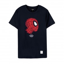 Spider-Man Series Side Face Tee (Navy Blue, Size S)