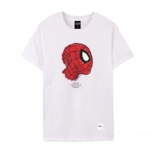 Spider-Man Series Side Face Tee (White, Size L)