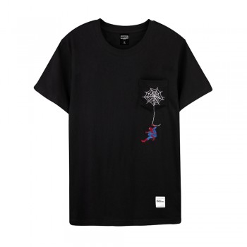 Spider-Man Series Spider-Man Pocket Tee (Black, Size L)